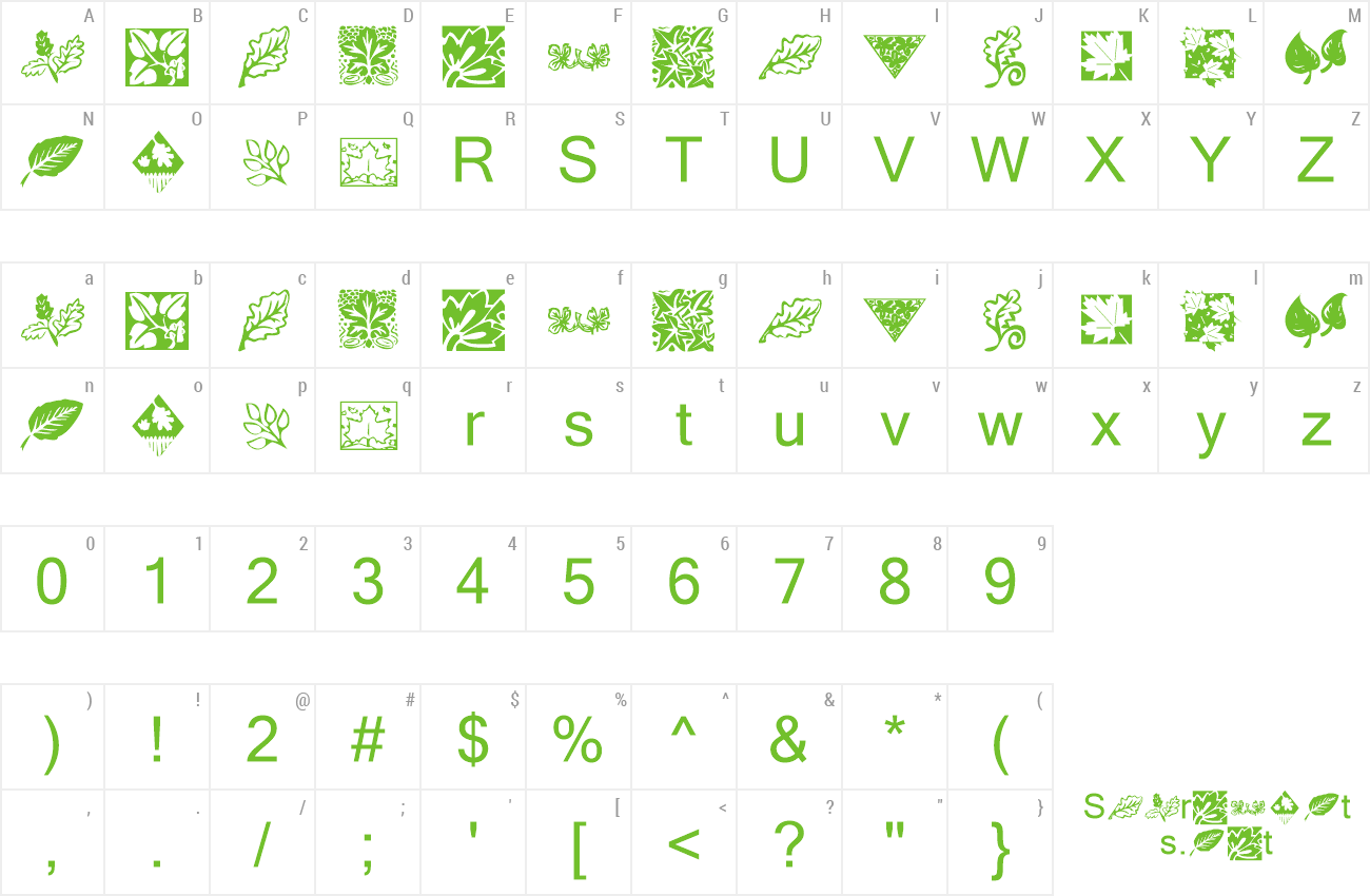 Font KR Leafy preview